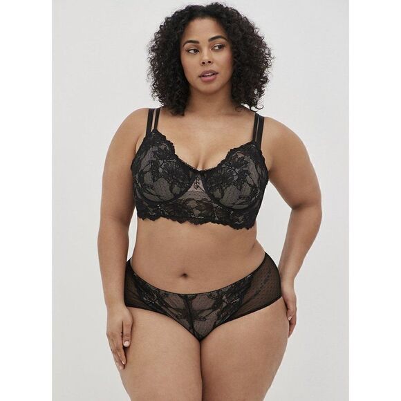 TORRID HIPSTER PANTY LACE KEYHOLE BACK BLACK DOT WOMEN PLUS SIZE 3X - Picture 4 of 4